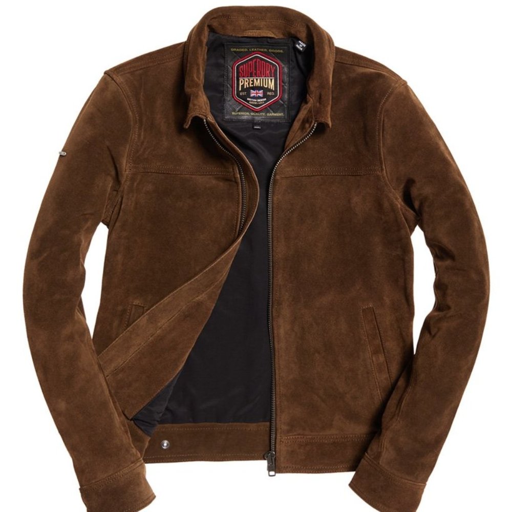 NWT Superdry Curtis Leather Suede Jacket - M